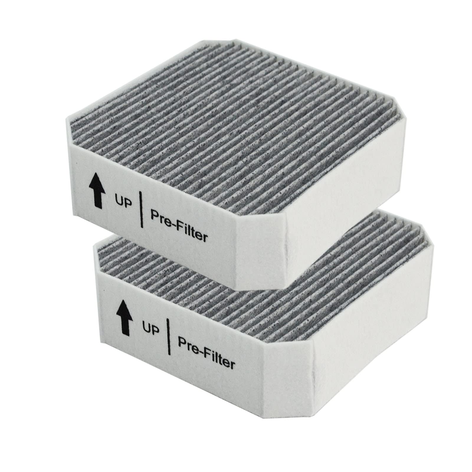 PUREBURG Replacement Pre-Filter Compatible with Molekule Air Purifier, 2-Pack High-efficiency HEPA Activated Carbon 2-in-1 Air Clean Dust VOCs Odor