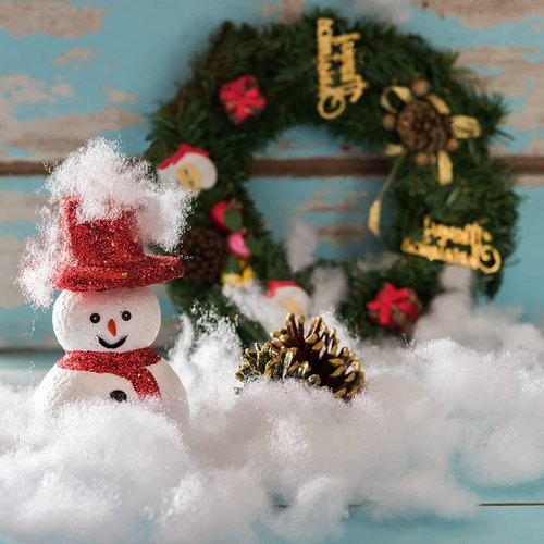 CFOFT Fake Snow | Christmas Village Decoration Cotton Snow Fluff - 17.6 OZ for Winter Mantle