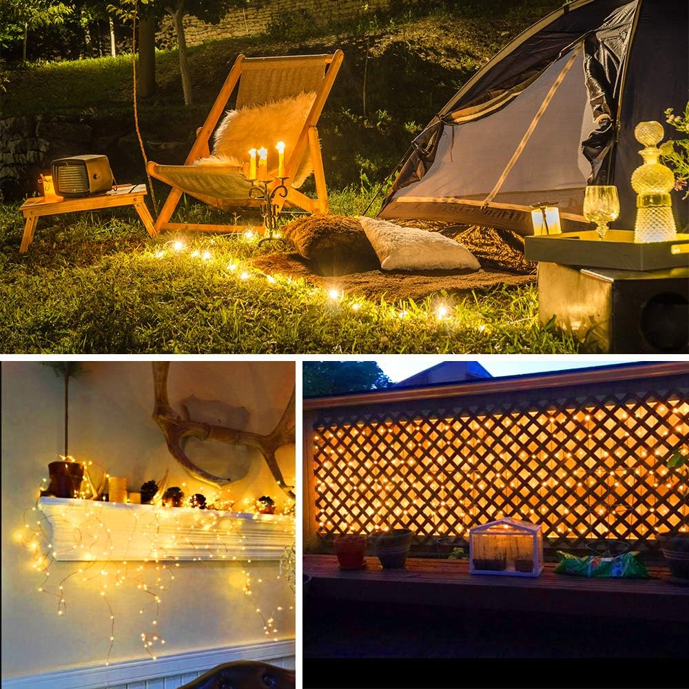 Moobibear LED String Lights - 99ft 300 LEDs Dimmable Warm White Fairy Lights | Remote Control for Outdoor & Indoor Decor