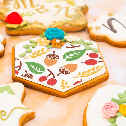 20 PCS Flowers Plant Stencils, Hibiscus Vine Rose Templates for Baking Royal Icing, Leaf Wildflower Stencils for Bread Cake Pie Cookie Drawing Art DIY Decoration