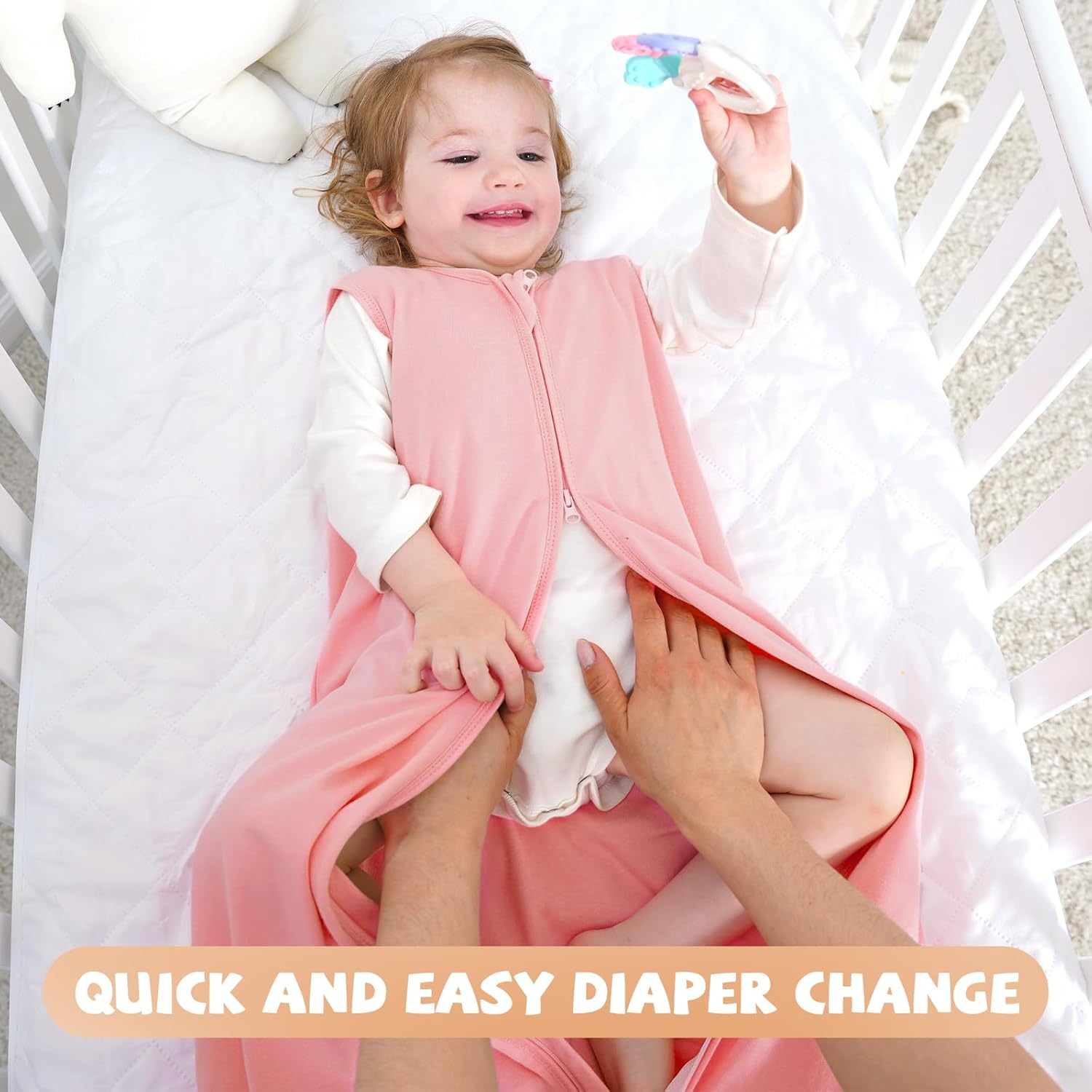 Yoofoss Baby Sleep Sack - 100% Organic Cotton Wearable Blanket | Lightweight 2-Way Zipper, 6-12 Months