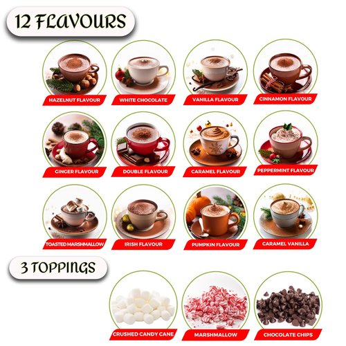 Hot Chocolate Advent Calendar 2025 - Gourmet Selection of 24 Luxury Flavors | Perfect Gift for All Ages