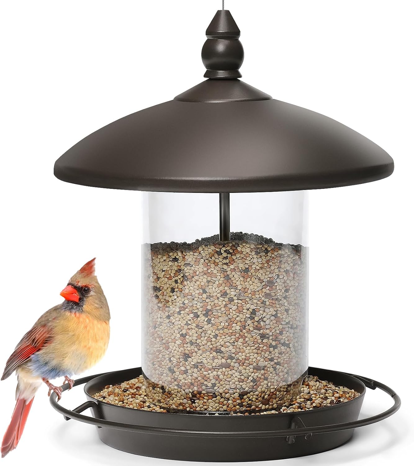 Youvip Metal Roof Bird Feeder - Chew-Proof Design for Outdoor Use | Bronze Finish
