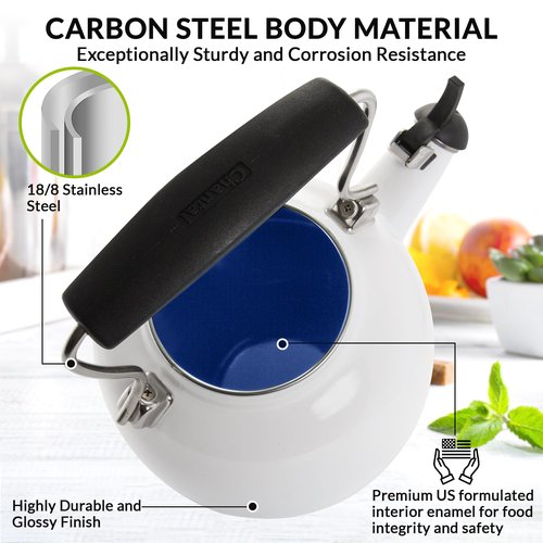 Chantal 1.8 quart Oolong Enamel on Steel Whistling Tea Kettle (Talavera)