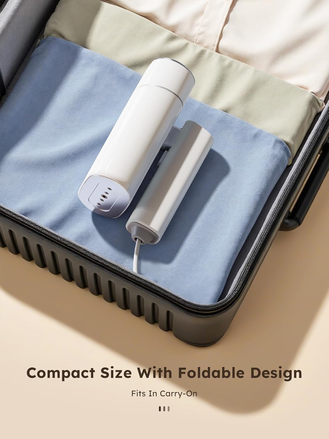 Yabano Foldable 1200W Travel Garment Steamer - Handheld Fabric Steamer with 140ml Tank | Ideal for Home & Office