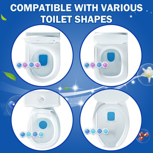 SCENTORINI 4-in-1 Toilet Bowl Cleaner Rim Hanger, Hanging Automatic Toilet Bowl Freshener, 4 Ocean & 4 Lavender Scent, Toilet Bowl Cleaning Balls Long-Lasting up to 30 Days