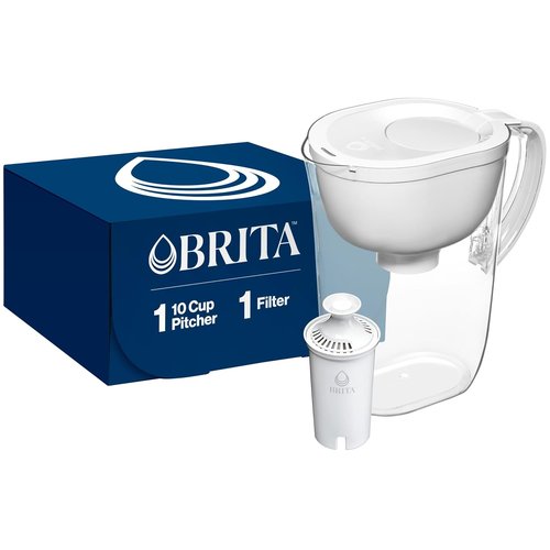 Brita Large Water Filter Pitcher - 10-Cup Capacity, BPA-Free with SmartLight Indicator | Includes 1 Filter