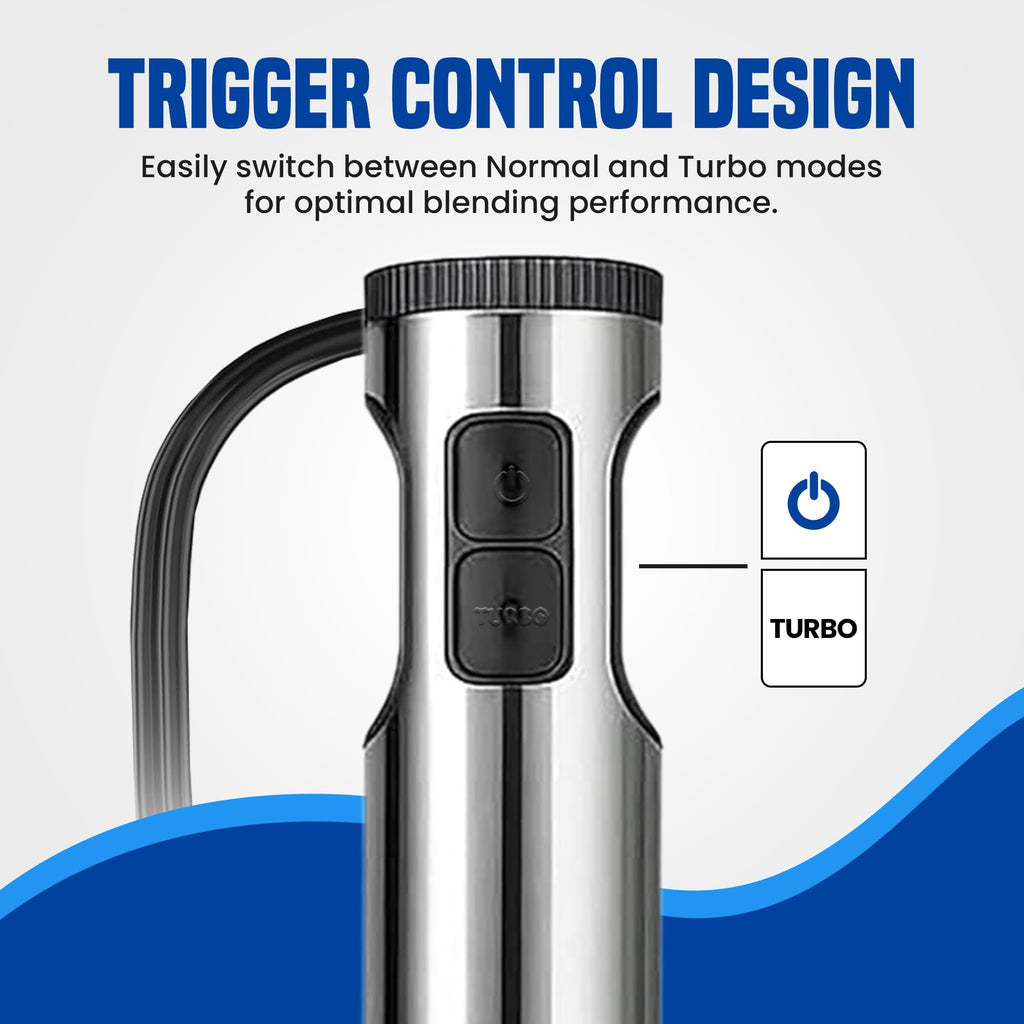 TEGH Immersion Blender Handheld, 8-Speed 4-in-1 Stainless Steel Hand Blender Stick | Electric Hand Mixer & Food Processor | Corded Emulsion Blender for Smoothies, Soups, Sauces & Baby Food