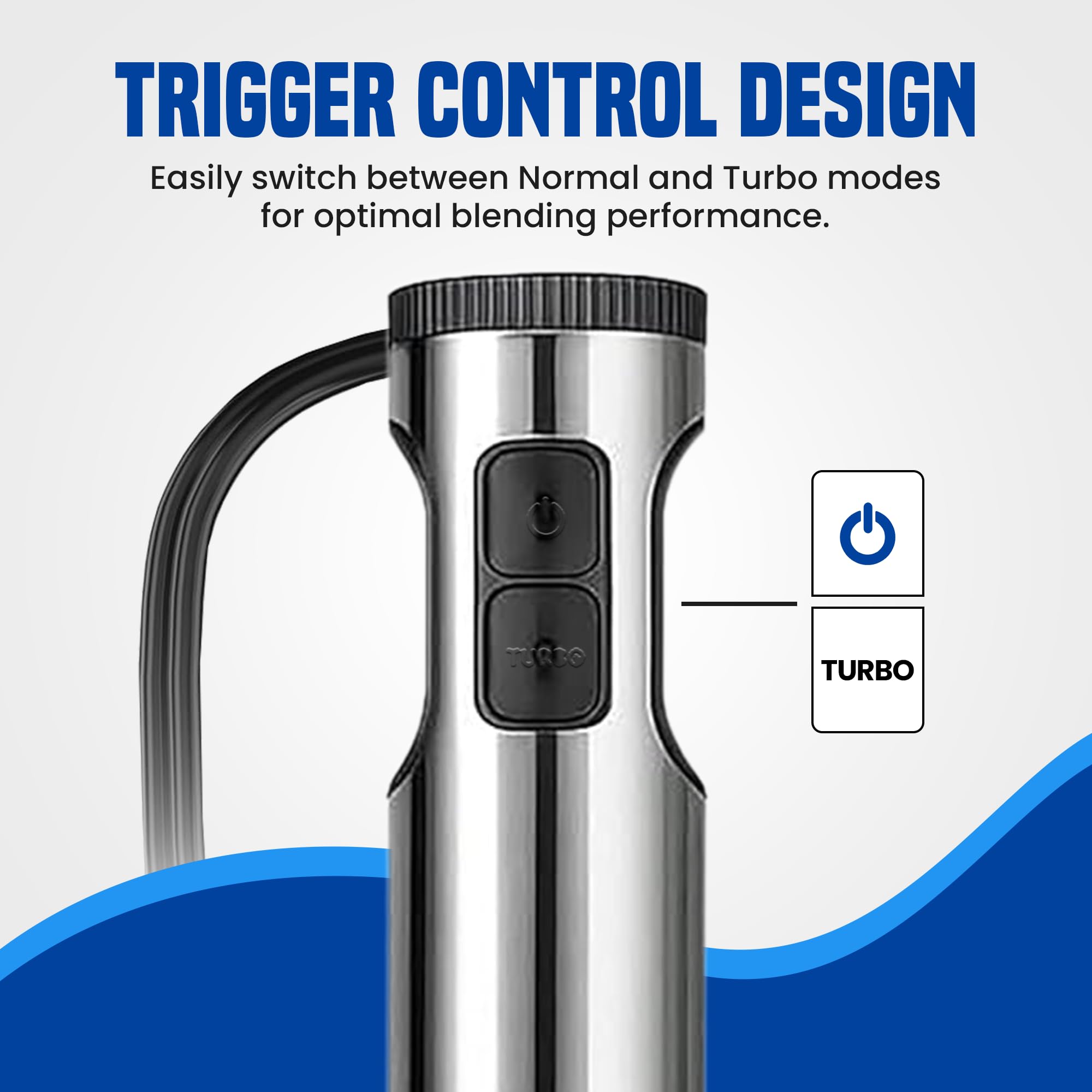 TEGH Immersion Blender Handheld, 8-Speed 4-in-1 Stainless Steel Hand Blender Stick | Electric Hand Mixer & Food Processor | Corded Emulsion Blender for Smoothies, Soups, Sauces & Baby Food