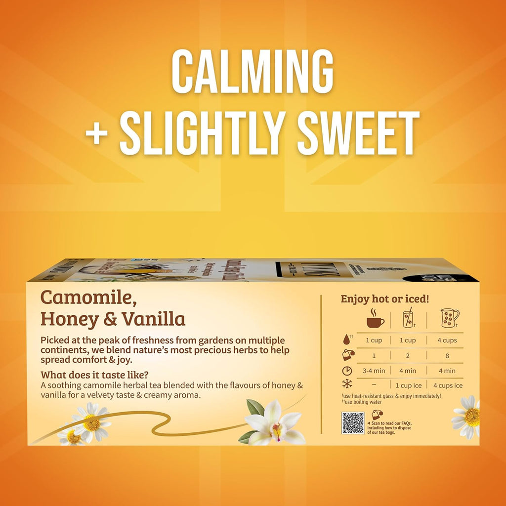 Twinings Camomile Herbal Tea - Honey & Vanilla Flavor, Caffeine-Free, 100 Individually Wrapped Bags