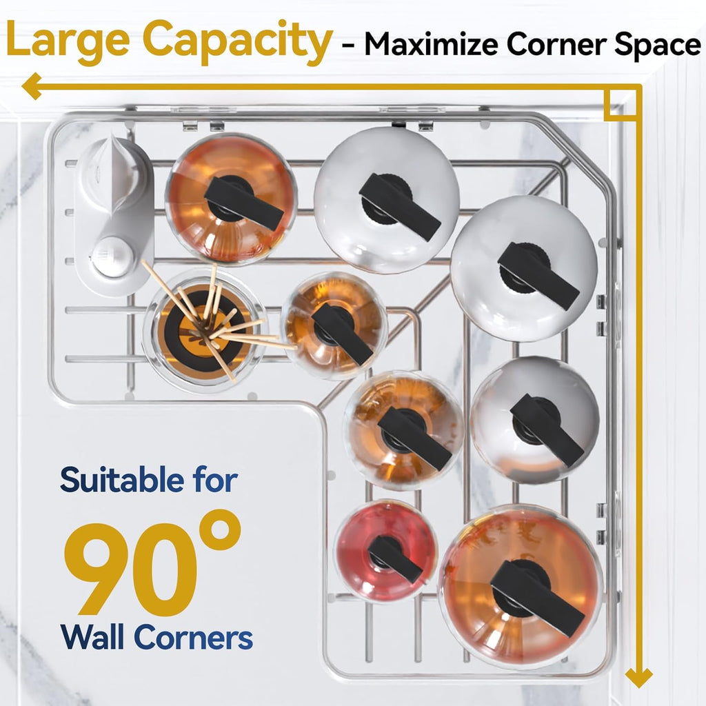 YASONIC Shower Caddy - 2-Pack Rustproof Stainless Steel Corner Shelves with Soap Holder | No-Drill Design for Dorms & Bathrooms