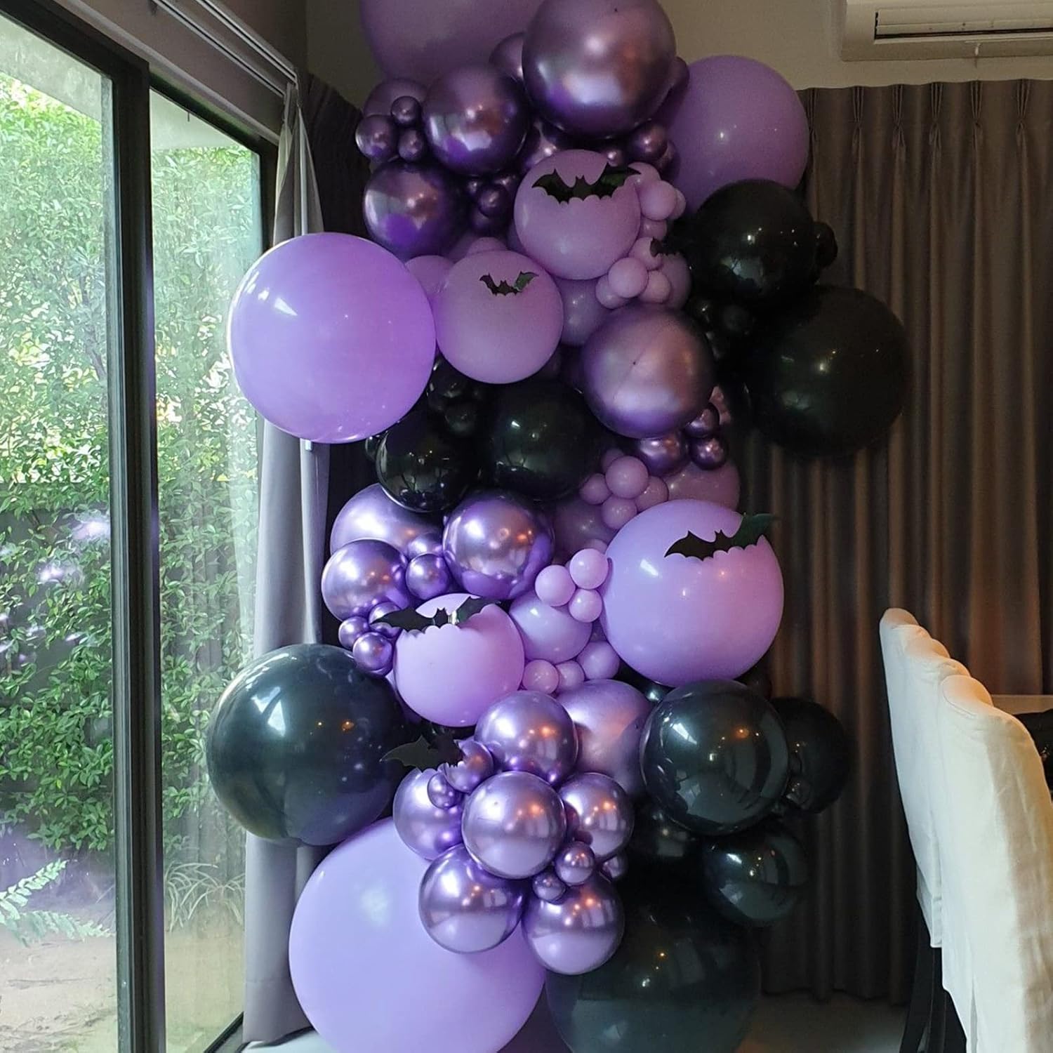 Voircoloria 130-Piece Purple Latex Balloon Set - Various Sizes for Birthday, Baby Shower & Wedding Decor