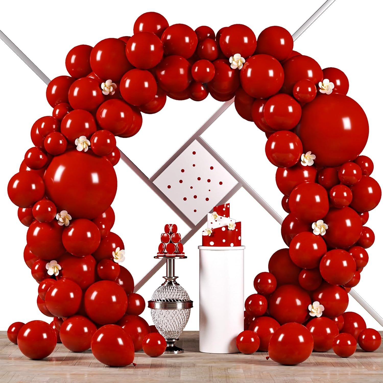Voircoloria Ruby Balloon Garland Kit - 90 Pack of 5/10/12/18 Inch Balloons for Weddings, Birthdays & Anniversaries