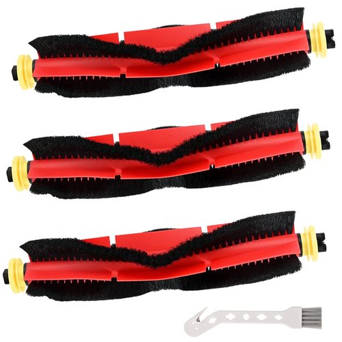 3 Pack Roborock Main Brushes Replacement Parts - Compatible with Roborock S6 Pure, S6 MaxV, E4, S4 Max, S5, S5 Max, S4, E2, E3, E5, E20, E25, E35, S50, S65, Xiaomi Mijia Robot Vacuum Cleaner