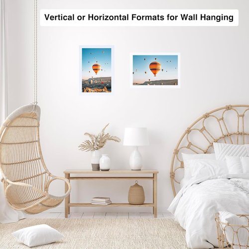 JCJMY 8x12 Picture Frame - White Wall Mount or Tabletop Display with Shatter-Resistant Plexiglass