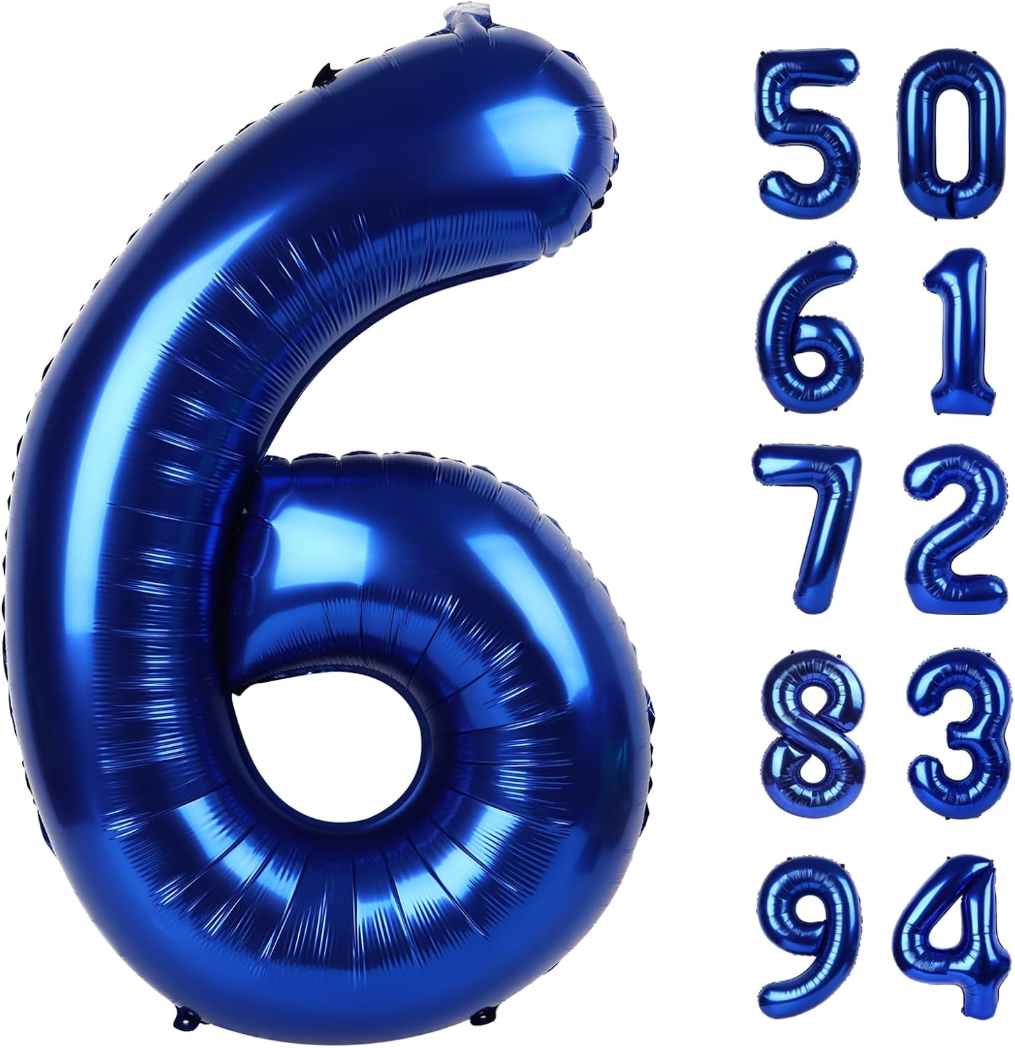 Night Blue Number 6 Balloon - 40 Inch Birthday Decoration for 6th Birthday Parties