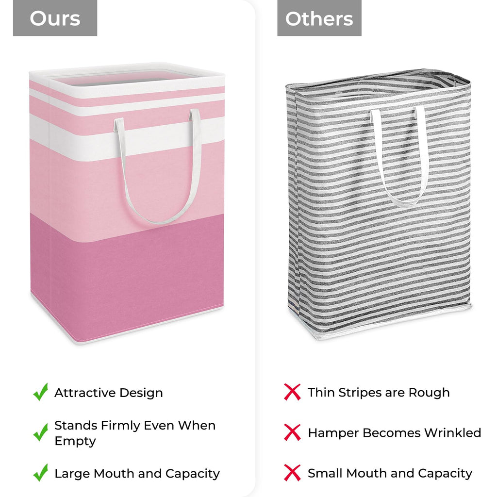 HomeHacks 2 Pack Large Laundry Baskets, Waterproof, Freestanding Laundry Hampers, Collapsible Clothes Hamper with Reinforced Handles in Laundry, College Dorm, Bathroom, Bedroom (Blue+Pink, 75Lx2)
