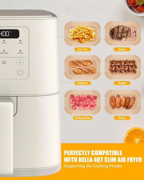 Bella 130PC Air Fryer Paper Liners - Non-Stick Disposable Parchment for 4Qt Slim Air Fryer