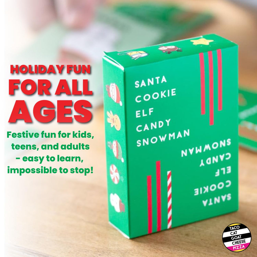 Taco Cat Goat Cheese Pizza - Santa Cookie Elf Candy Snowman Holiday Card Game | Fun for 2-8 Players, Perfect for Stockings and White Elephant Gifts