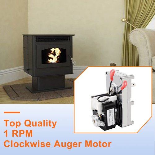 Criditpid 1 RPM Clockwise Auger Feed Motor for Breckwell P1000 Big E, P22, Napoleon NPS40, NPS45 Pellet Stove, CW1H Auger Motor Replacement for Breckwell C-E-017, Napoleon NPAM.