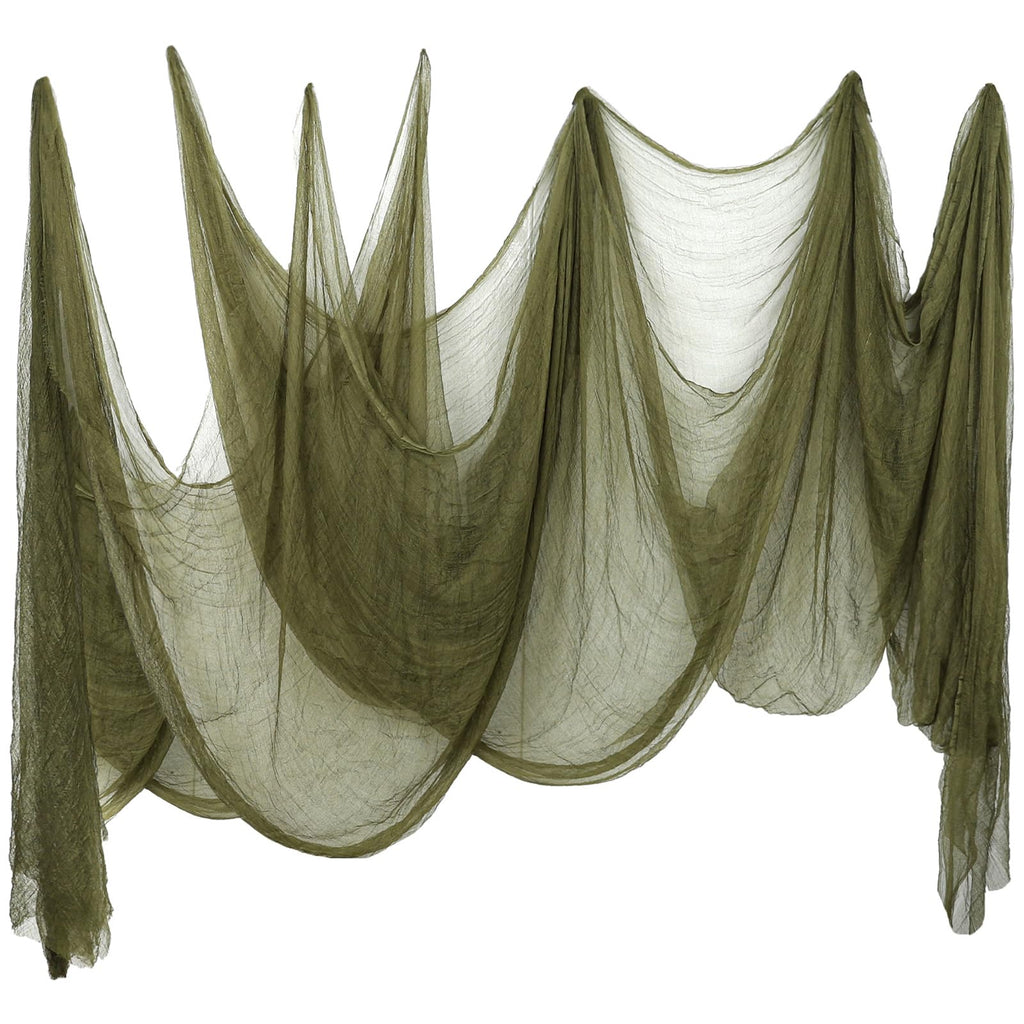 Whaline Halloween Olive Green Creepy Cloth 276 x 87 Inch Spooky Gauze Clothes Halloween Scary Decoration for Haunted Houses Party Supplies Indoor Outdoor