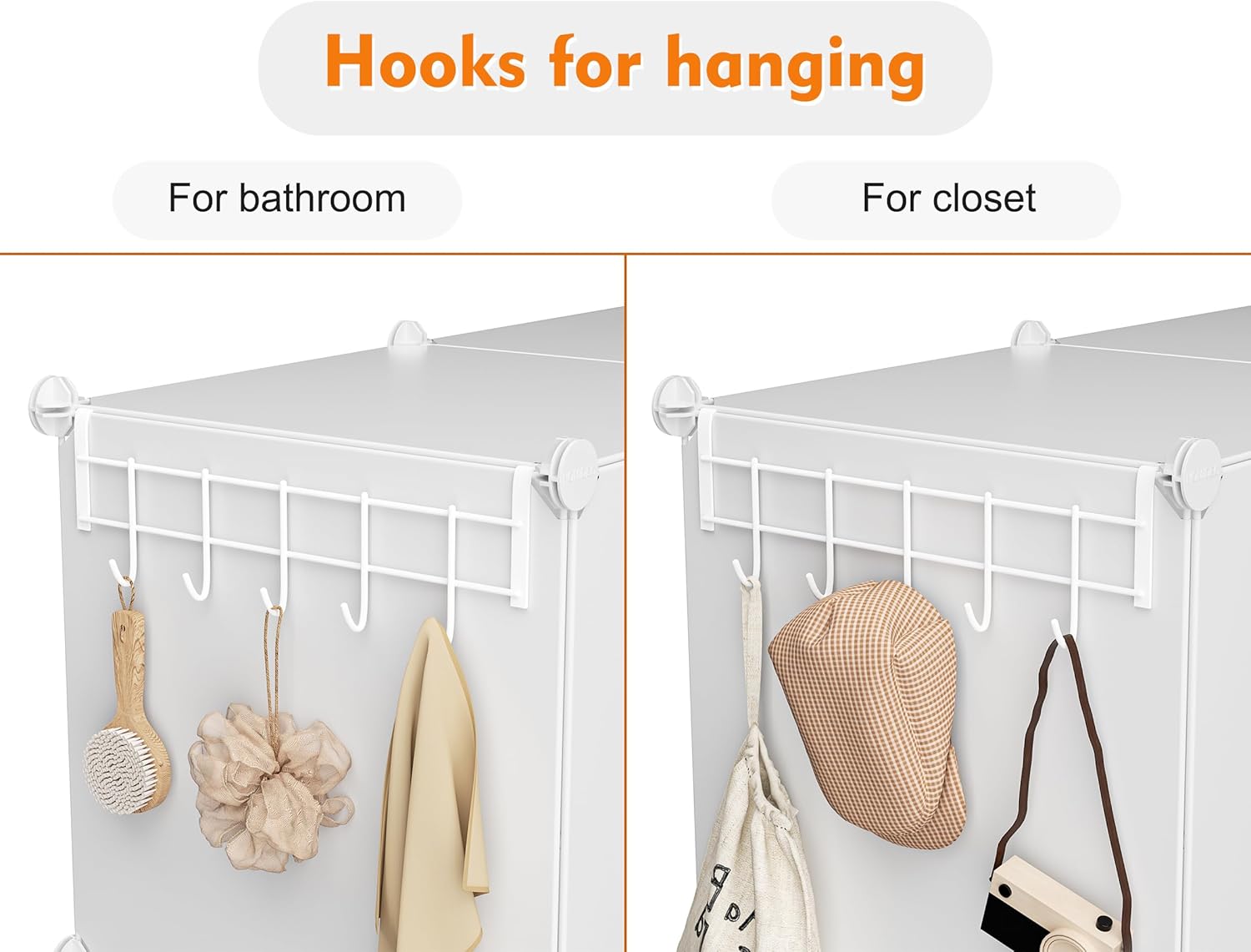 Stackable Closet Organizers by [Brand Name] - 6 Cube Storage Solution for Bathroom & Wardrobe
