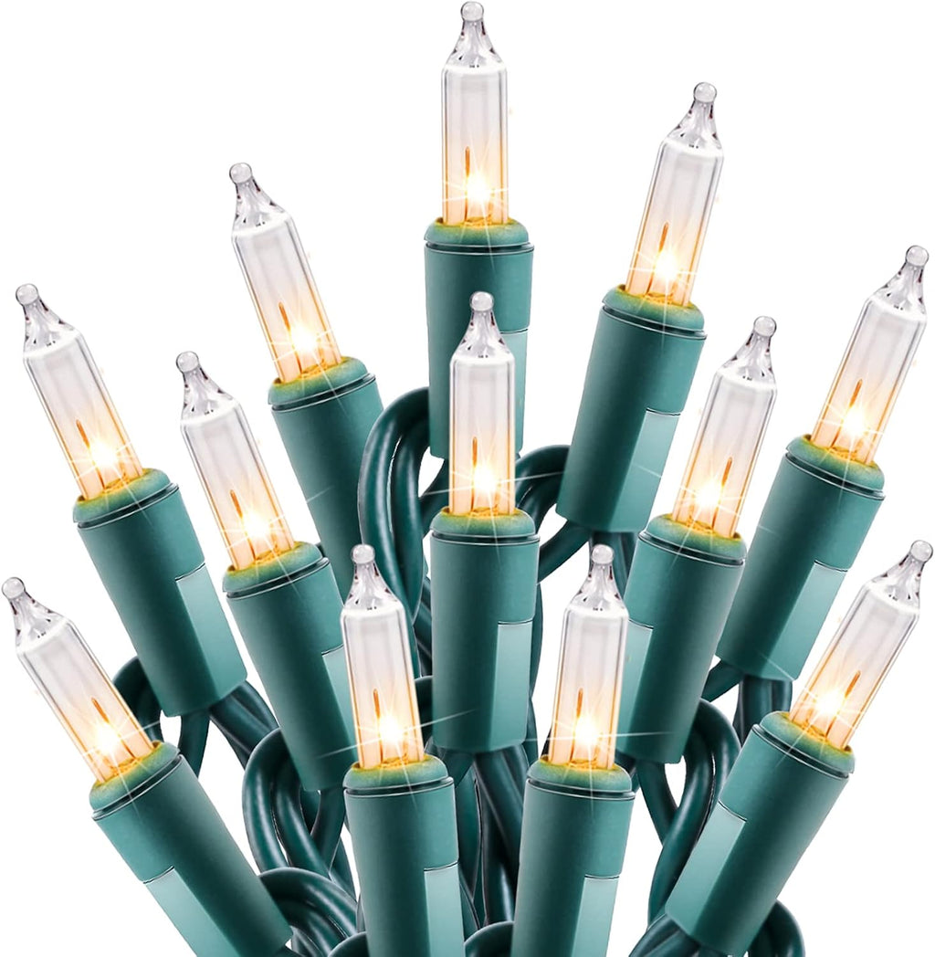 Minetom Clear Christmas String Lights - 100 Count 20 Feet Incandescent Mini Lights for Indoor Decor