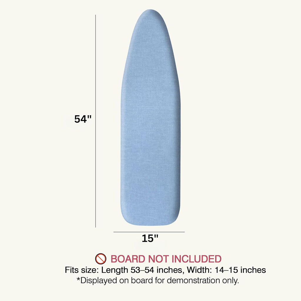 UniSimp Ironing Board Cover - Extra Thick Natural Cotton, Scorch & Stain Resistant | 15"x54" Heatproof Blue
