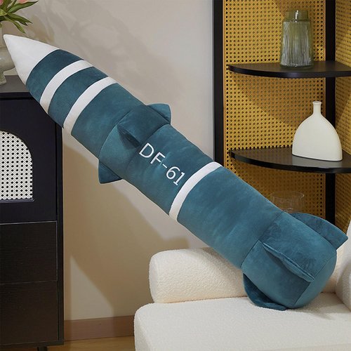 FIAEUGZKM 4ft Long Missile Plush Toy, 47" Giant Stuffed Plush Body Pillow Large Cuddly Soft Cushion Home Decor Plushie Gift for Boys Kids Teens Adults (Dark Grayish Blue, 120cm)