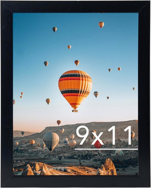 JCJMY 9x11 Picture Frame - Black Wall & Tabletop Display with Shatter-Resistant Plexiglass
