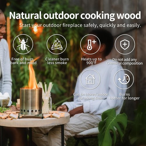 WFLUOLUO Pre-Cut 5'' Lengths Mini Firewood,Pine Kiln Dried Firewood,Small Barkless Kindling Logs,Fire Pit Accessories Prefect for Solo Stove Mesa XL, Tabletop Firepit,Mesa Fire Sticks Wood,4Lbs