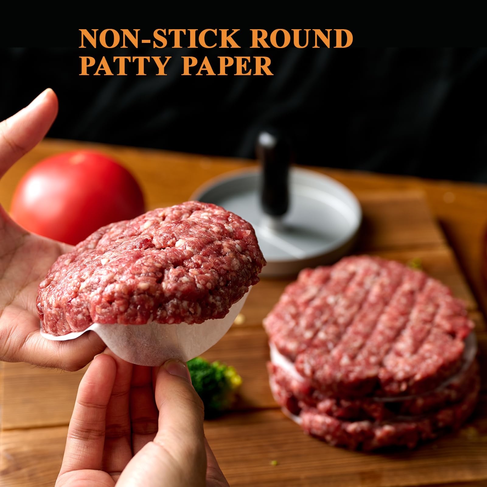 MUCHII 1000 Pcs 4.5 Inch Burger Patty Paper Rounds, White Baking Parchment Rounds, Non-Stick Sheets for Separating Patties, Baking Cookies, Bread, and More