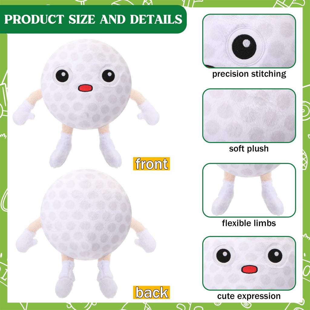 Soulchen Golf Pillow Plush Stuffed Animal Funny Plushies Toy Gift for Kids, 11 Inch Cute Soft Golf Throw Pillows with Arms Legs for Sports Fans Boys Girls Bed Room Decor Birthday Favors