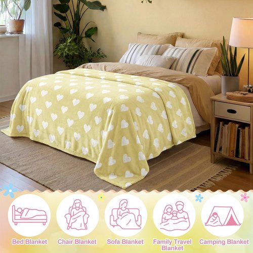Tingjoo 6 Pack Easter Throw Blankets 50 x 60 Pastel Love Heart Soft Fuzzy Plush Cozy Flannel Blankets for Mother Day Wife Women Self Gifts Couch Sofa Bedroom Living Room Decor