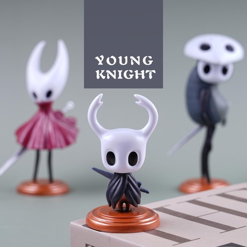 Knight Figure Statue Set 3PCS, Hollow Knight Merch Action Figure, Home Decor Cartoon Collectible Figurine, Car Dashboard Ornament Cute Figure Collectible, Popular Game Gift for Enthusiasts. (Set 3PCS)