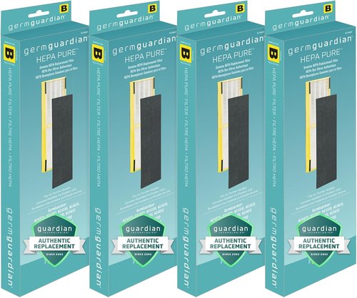 GermGuardian True HEPA Air Purifier Filter - Removes 99.97% of Pollutants | 4-Pack for AC4825, AC4300, AC4900, AC4880