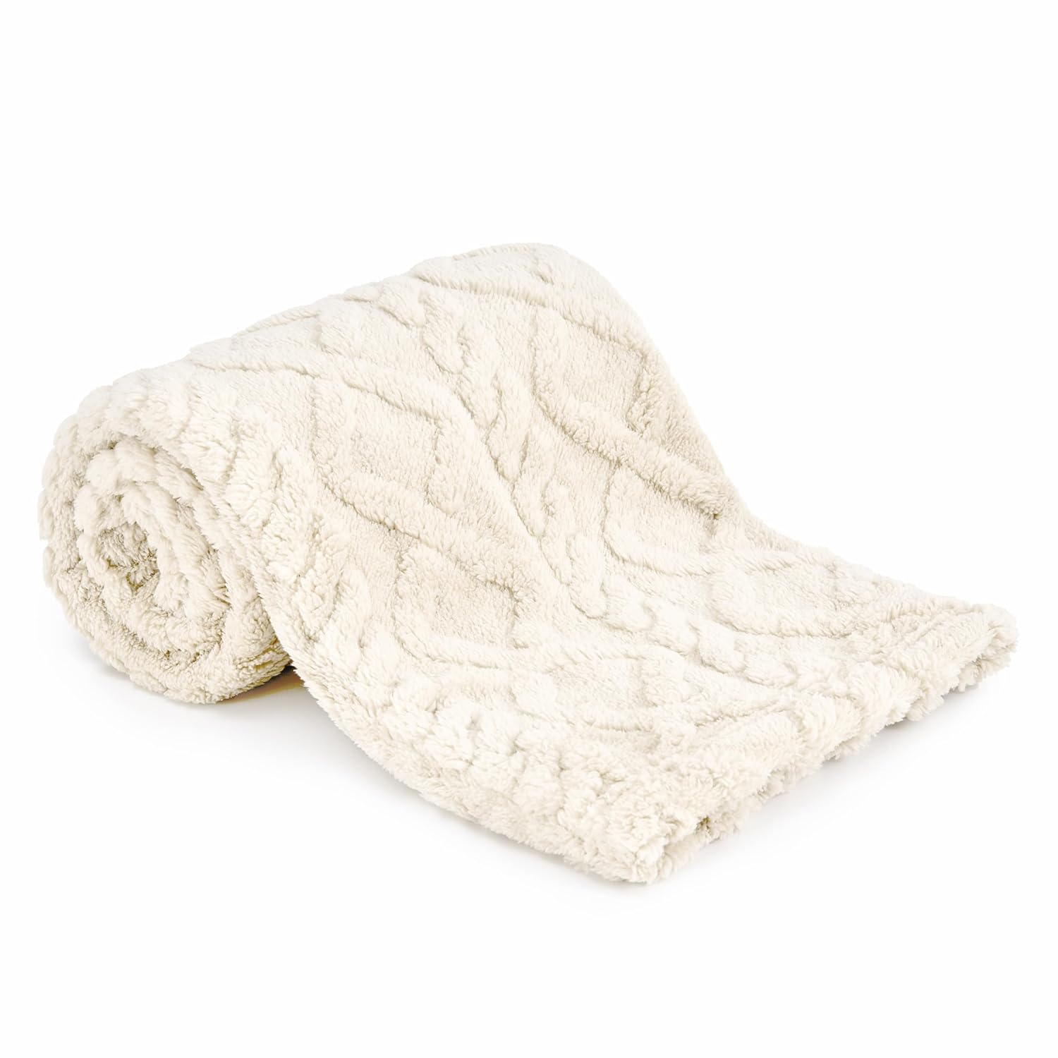 Sherpa Fleece Baby Blanket - Ultra Soft & Fluffy Premium Receiving Blanket for Infants | 30”×40” (Cream)