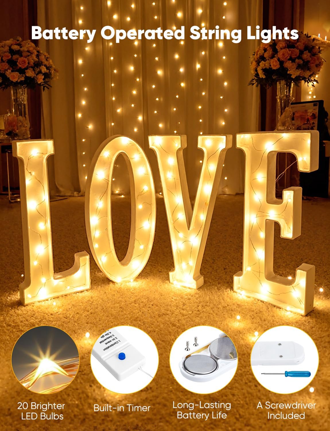 Minetom Fairy Lights - 12 Pack Battery Operated String Lights | 8 Modes, 7ft Waterproof Silver Wire for DIY Decor