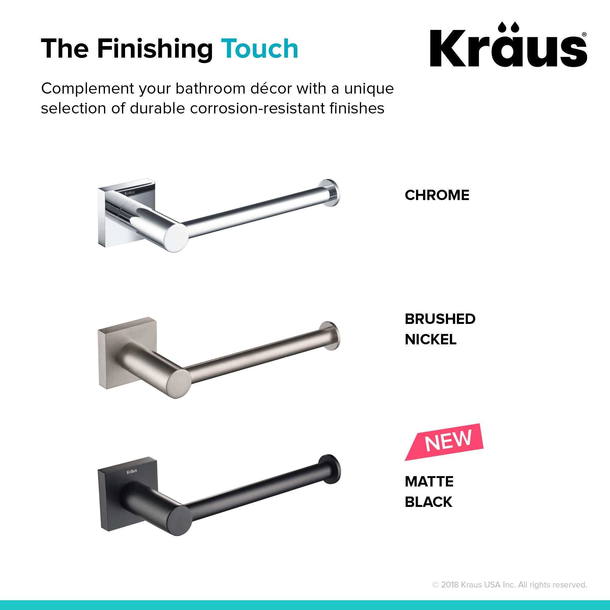 KRAUS Ventus Bathroom Toilet Paper Holder, Matte Black Finish, KEA-17729MB