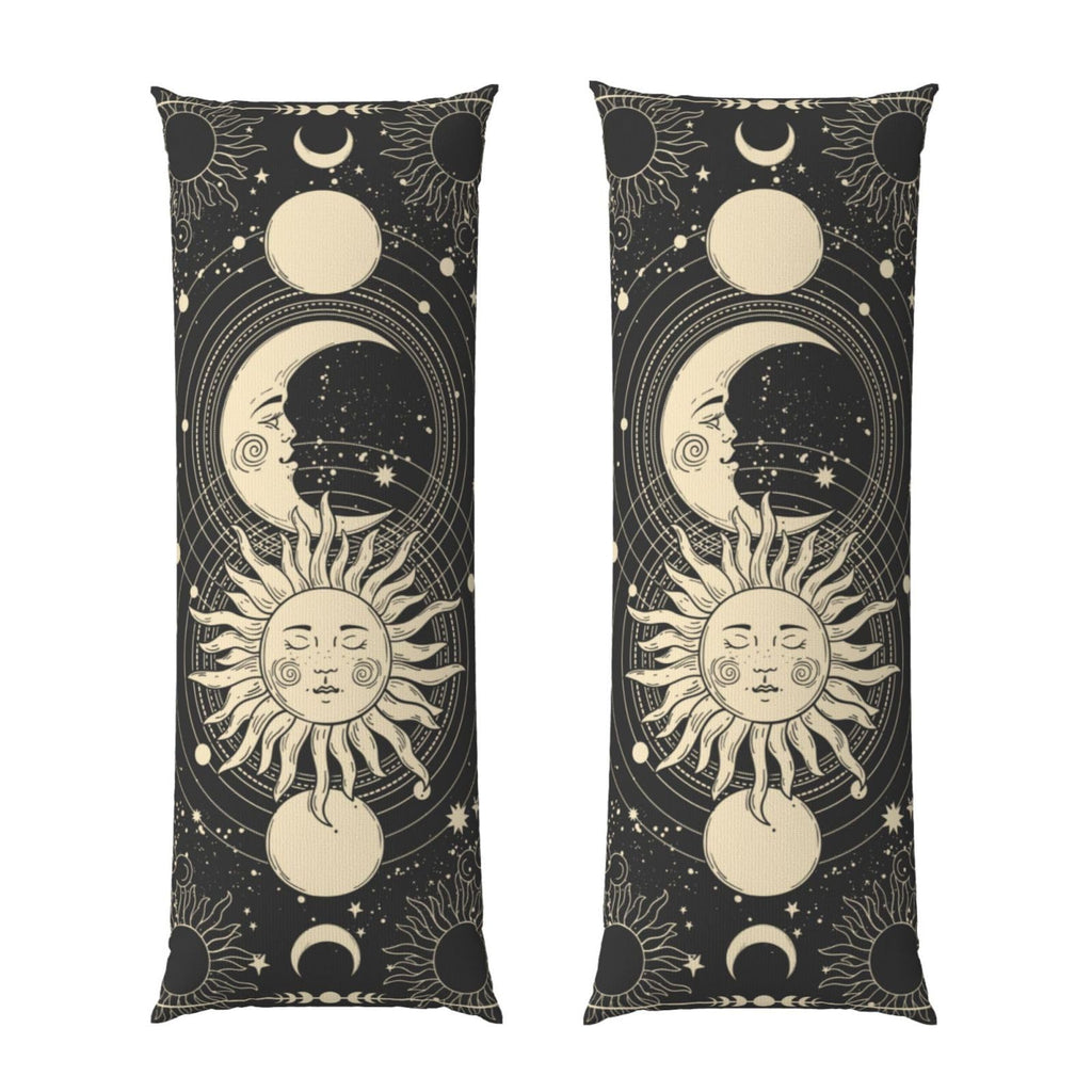 Vintage Sun Moon Stars Body Pillow Cover - Pillowcases 20"x54" with Hidden Zipper Closure Soft and Breathable