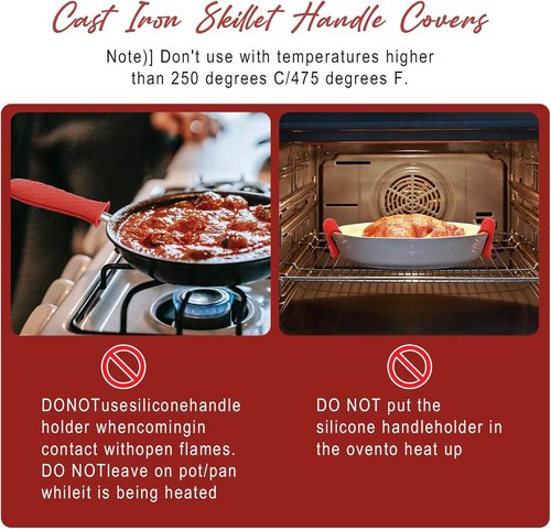 Joyhalo Silicone Pot Handle Covers - Heat Resistant 6-Pack for Cast Iron Skillets & Pans | Wine Color