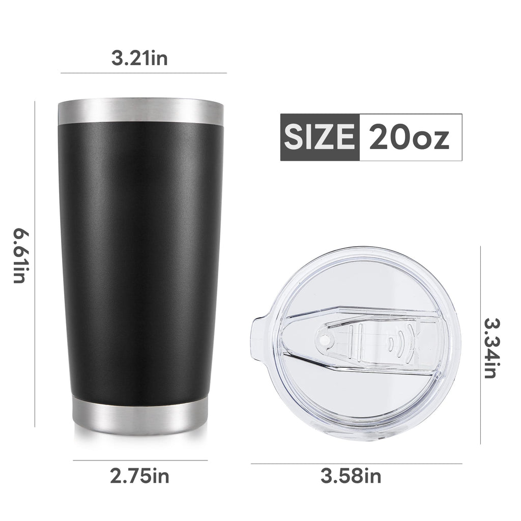 Orebigo 20 oz Tumbler with Lid Stainless Steel Insulated Tumblers Bulk Double Wall Vacuum Cups Powder Coated Travel Mug Keep Drinks Cold and Hot, Mix, 12 Pack