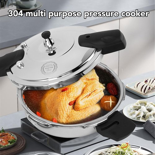 Fdit Stainless Steel Pressure Cooker Efficient Cooking Multifunctional Design Rapid Heat Conduction Dual Purpose Electric Gas Stoves (22CM), Fditfa6ko7zi3v-11