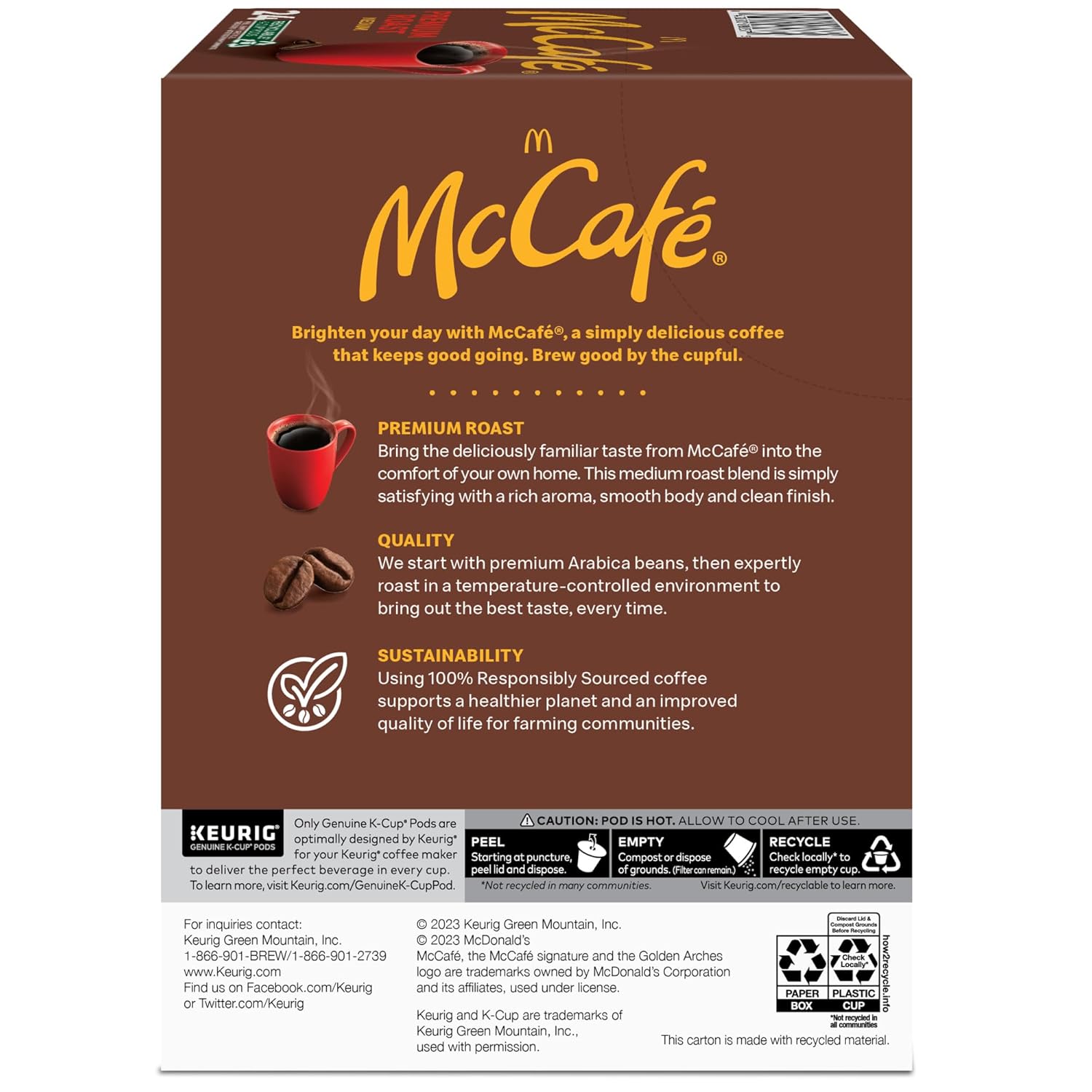 McCafe Premium Roast Coffee - Medium Roast K-Cup Pods for Keurig - 96 Count Pack