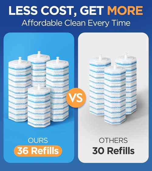Clorox Toilet Wand Refills - 36 Count High-Density Disposable Cleaners | 5X Cleaning Power & Fresh Fragrance