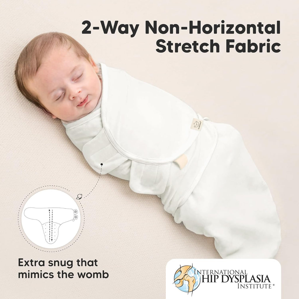 Skiennix Organic Baby Swaddle Sleep Sacks - Soft & Snug Newborn Swaddles for Infants 0-3 Months | Soft White, OS