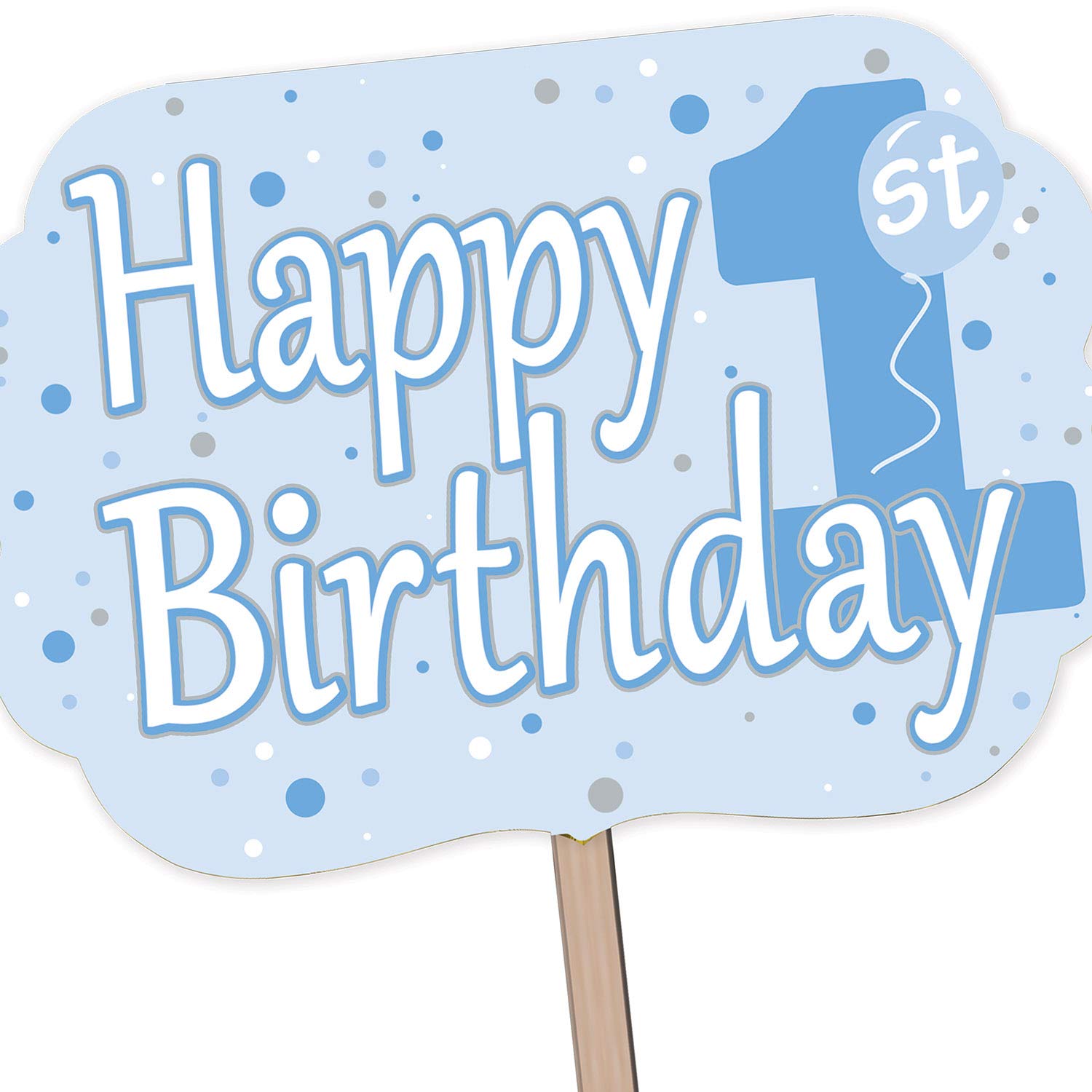 Beistle 3 Piece Happy 1st Birthday Yard Signs With Wooden Stakes - Durable Cardstock - Outdoor Lawn Party Decorations and Supplies
