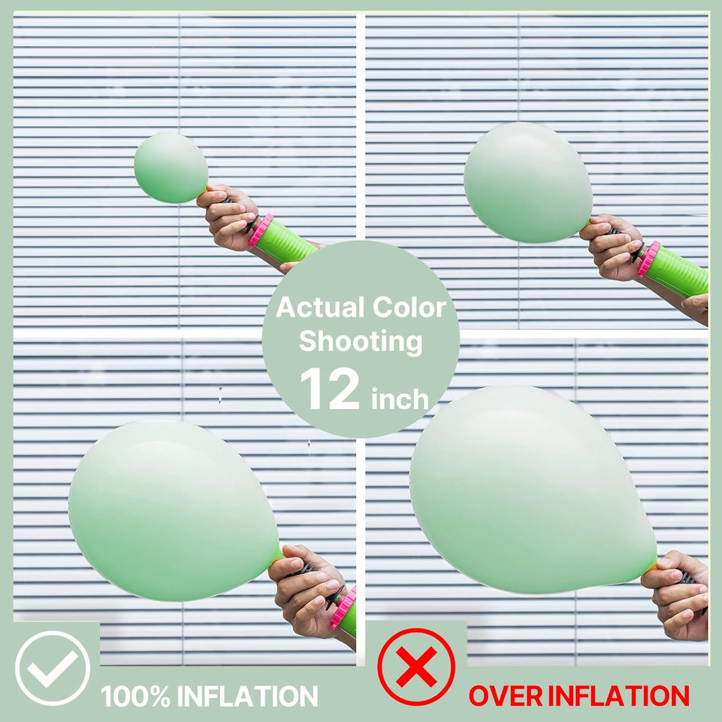 PartyWoo Light Green Balloon Arch Kit - 127pcs in Mint Pastel Sizes for Baby Showers & Birthdays