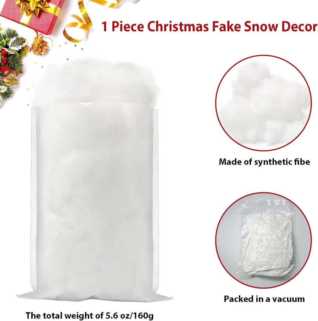 Skiennix Christmas Fake Snow | Artificial Snow Fluff Decoration | Flame Resistant Indoor Blanket (5.6 OZ)