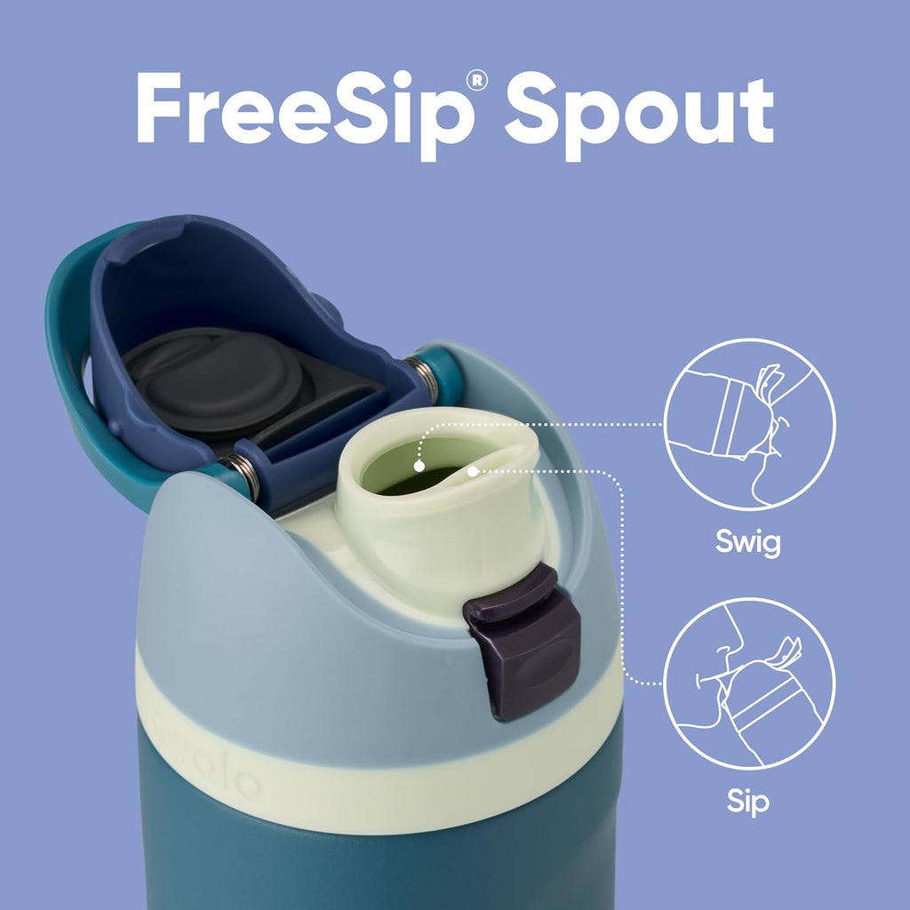 Owala FreeSip Insulated Stainless Steel Water Bottle - BPA-Free, 24 Oz, Denim | Ideal for Travel